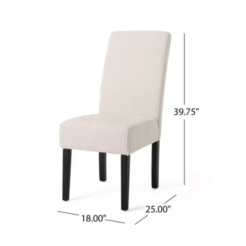 Eleganti sedie da pranzo imbottite in tessuto beige - Coppia abbinata