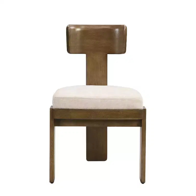 Sedie da pranzo imbottite in ciniglia in legno di gomma di metà secolo (confezione da 2)