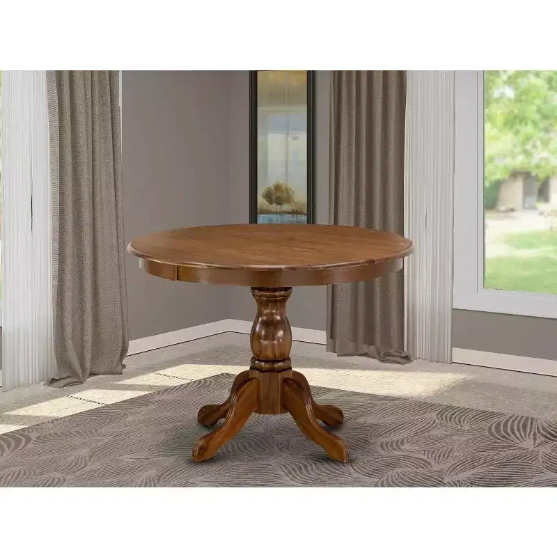 Tavolo da Cucina Moderno HomeStock con Piano e Gambe a Piedistallo in Legno Asiatico
