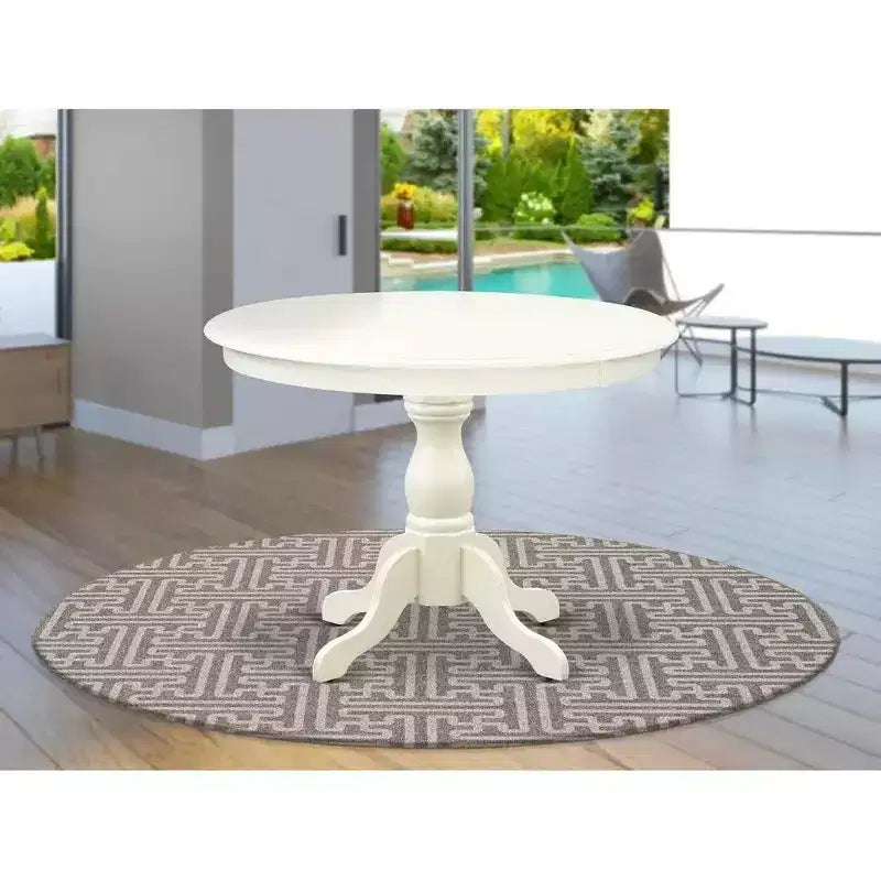 Tavolo da Cucina Moderno HomeStock con Piano e Gambe a Piedistallo in Legno Asiatico