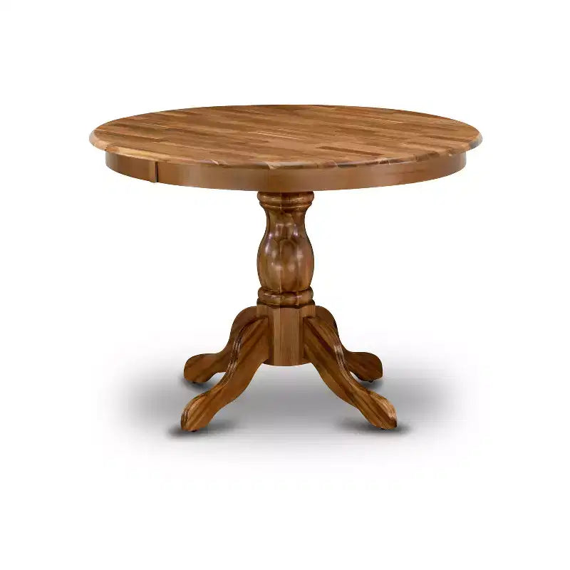 Tavolo da Cucina Moderno HomeStock con Piano e Gambe a Piedistallo in Legno Asiatico