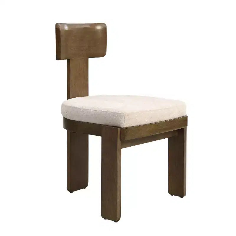 Set di 2 sedie da pranzo moderne imbottite con struttura in legno di gomma massiccio, sedie laterali in stile Mid-Century - ModernLuxe