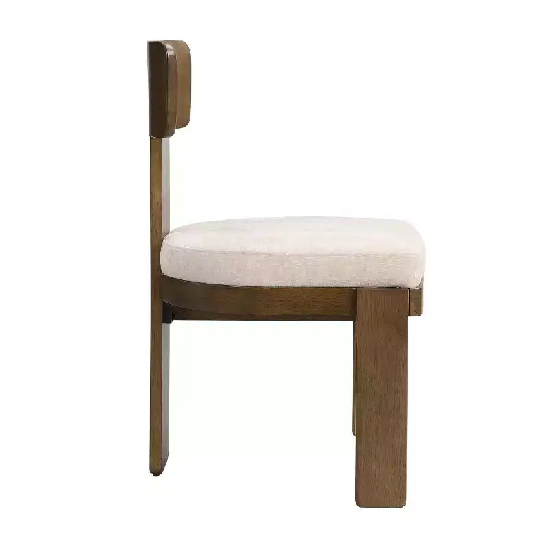 Set di 2 sedie da pranzo moderne imbottite con struttura in legno di gomma massiccio, sedie laterali in stile Mid-Century - ModernLuxe