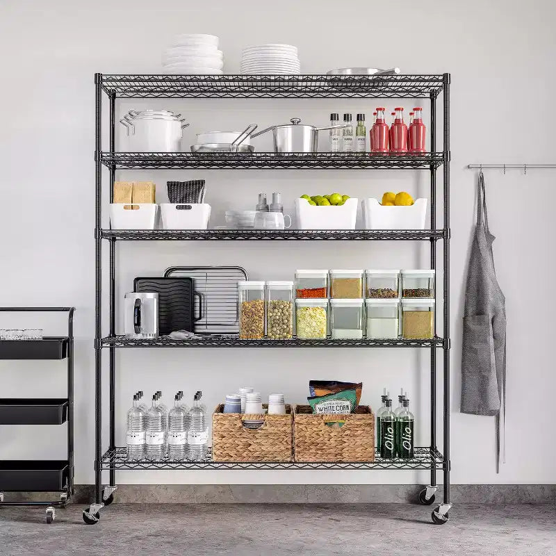 Scaffalatura in Acciaio a 5 Ripiani Seville Classics UltraDurable Certificata NSF, 152,4 cm L x 182,88 cm A x 45,72 cm P