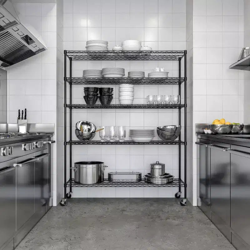 Scaffalatura in Acciaio a 5 Ripiani Seville Classics UltraDurable Certificata NSF, 152,4 cm L x 182,88 cm A x 45,72 cm P