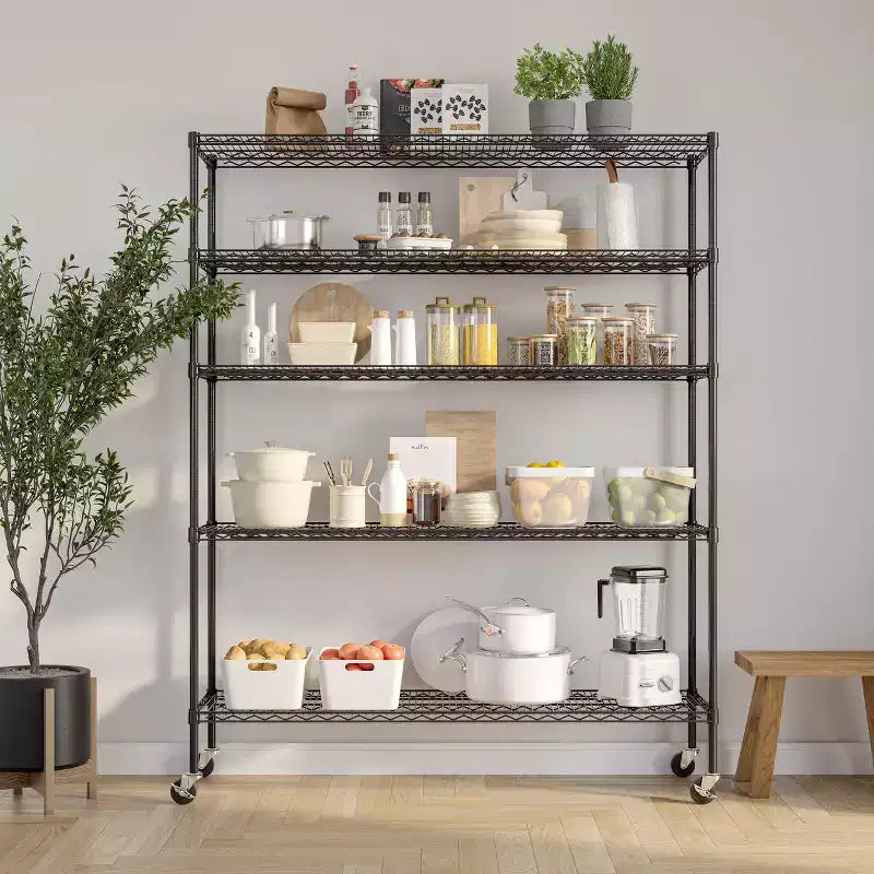 Scaffalatura in Acciaio a 5 Ripiani Seville Classics UltraDurable Certificata NSF, 152,4 cm L x 182,88 cm A x 45,72 cm P