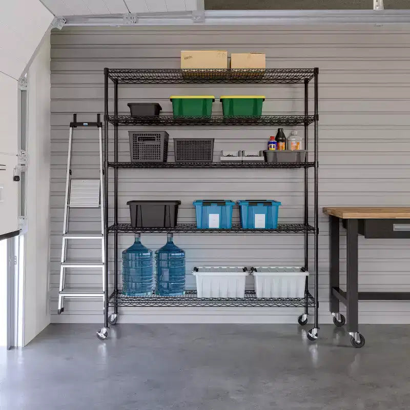 Scaffalatura in Acciaio a 5 Ripiani Seville Classics UltraDurable Certificata NSF, 152,4 cm L x 182,88 cm A x 45,72 cm P