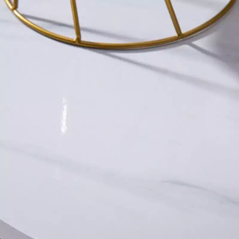 Karl Home | Tavolino rotondo semplice con piano in marmo bianco