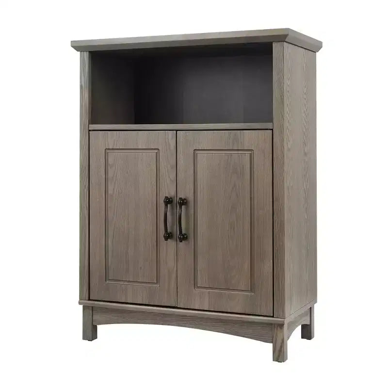 Mobile contenitore a 2 ante a colonna con ripiano aperto, Salt Oak