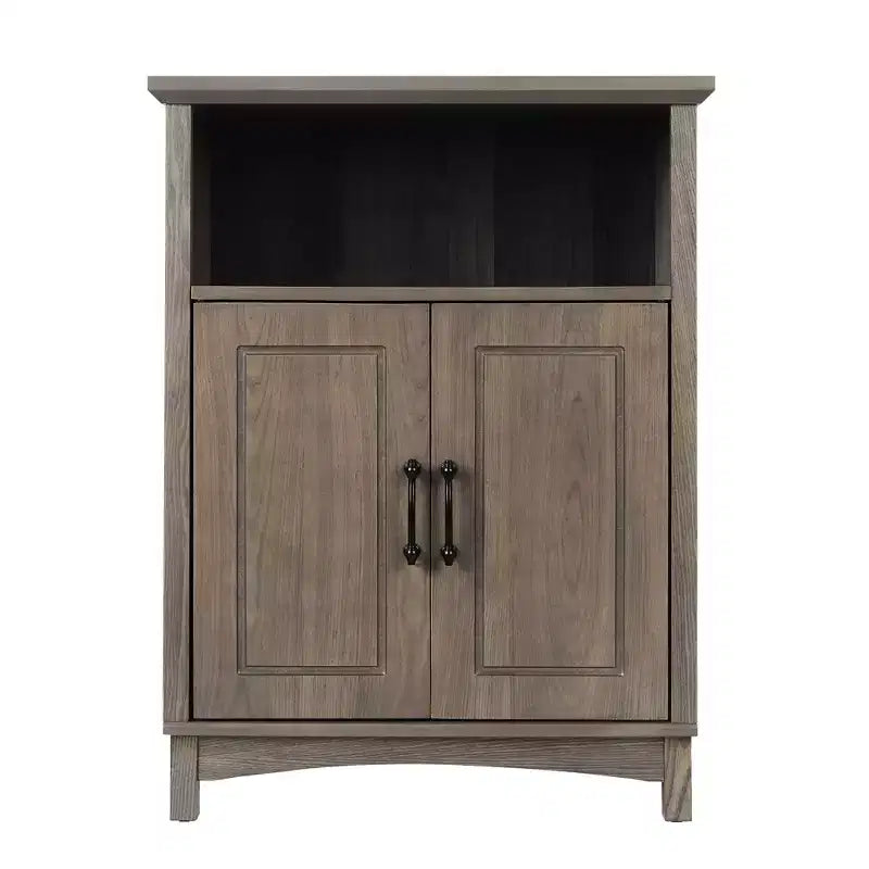 Mobile contenitore a 2 ante a colonna con ripiano aperto, Salt Oak