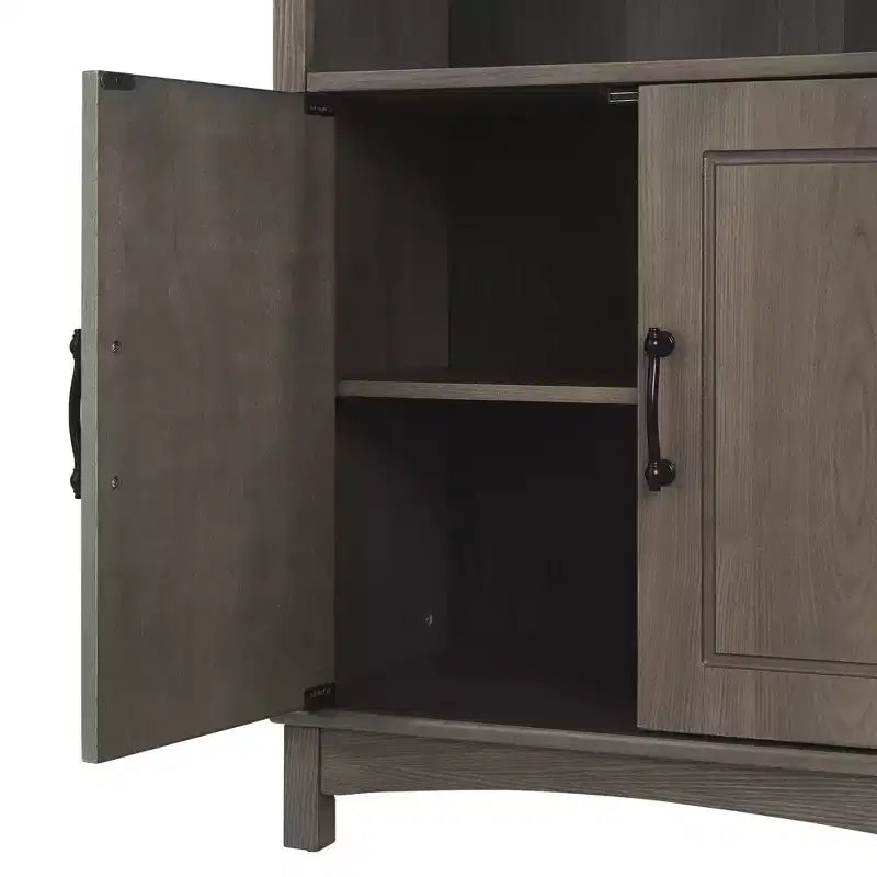 Mobile contenitore a 2 ante a colonna con ripiano aperto, Salt Oak
