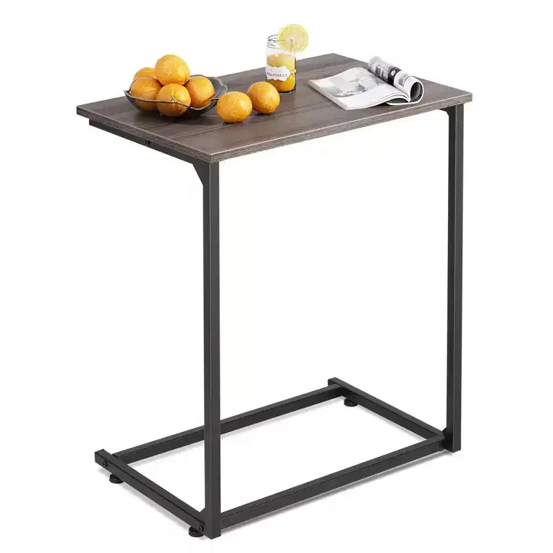 Tavolino da divano a C, Tavolino laterale piccolo per divano, Tavolino da divano largo a incastro, Tavolino per laptop/spuntini
