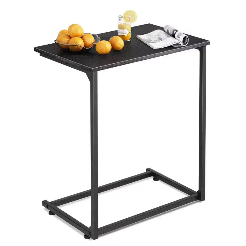 Tavolino da divano a C, Tavolino laterale piccolo per divano, Tavolino da divano largo a incastro, Tavolino per laptop/spuntini