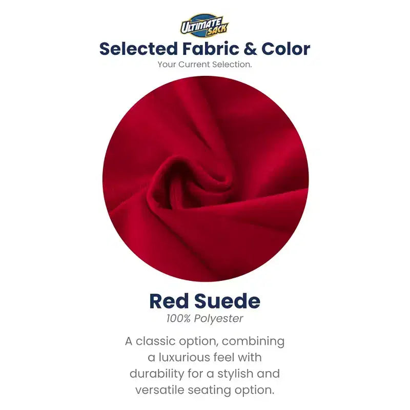 Poltrona a sacco Ultimate Sack 6ft, Sacco gigante per interni, Scamosciato rosso