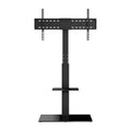 VEVOR TV Stand Mount, Swivel Tall TV Stand for 32 to 85 inch TVs, Height Adjustable Portable Floor TV Stand with Tempered Glass Base
