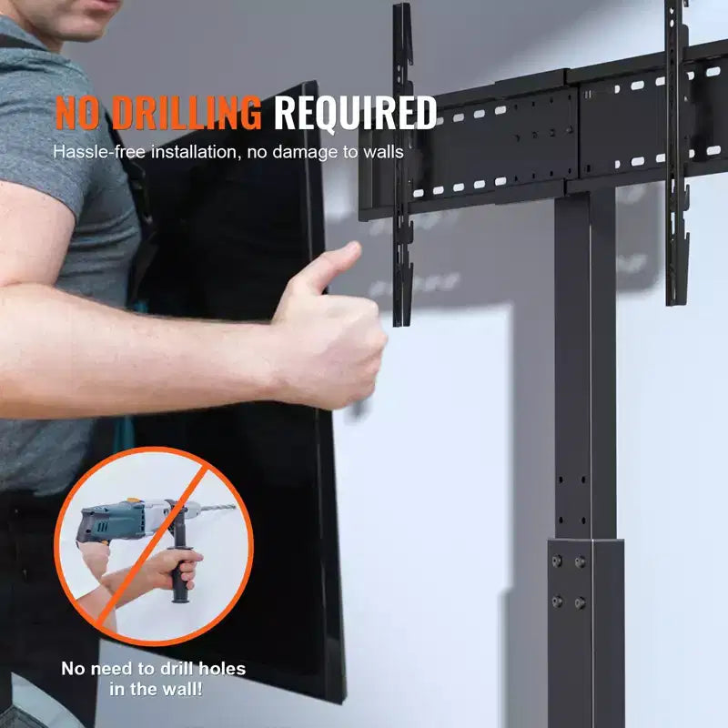 VEVOR Supporto per TV, Supporto TV Girevole Alto per TV da 32 a 85 pollici, Supporto TV da Pavimento Portatile Regolabile in Altezza con Base in Vetro Temperato