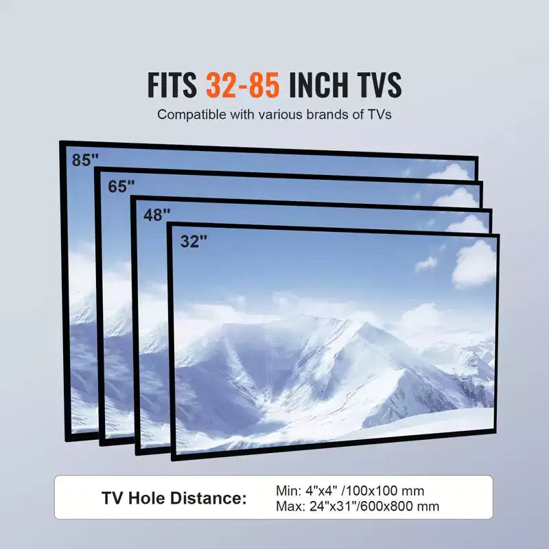 VEVOR Supporto per TV, Supporto TV Girevole Alto per TV da 32 a 85 pollici, Supporto TV da Pavimento Portatile Regolabile in Altezza con Base in Vetro Temperato