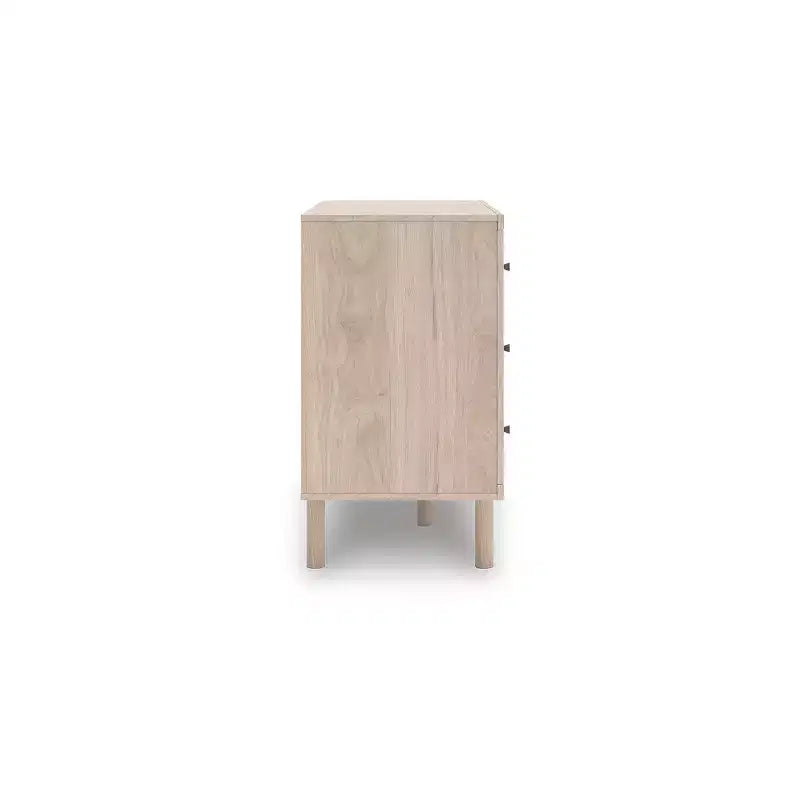 Signature Design by Ashley Birkmore Cassettiera a 6 cassetti, Finitura Rovere Chiaro con Dettagli Floreali, Tan