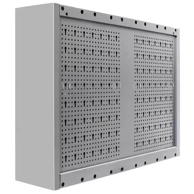 vidaXL Armadietto Portautensili da Parete in Metallo Stile Industriale Grigio e Nero - Grigio