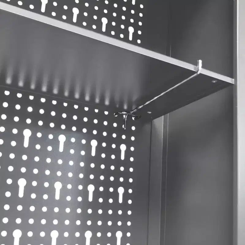 vidaXL Armadietto Portautensili da Parete in Metallo Stile Industriale Grigio e Nero - Grigio