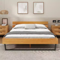 Christopher Knight Home Myora Modern Industrial Pine Wood Bed Frame with Iron Base