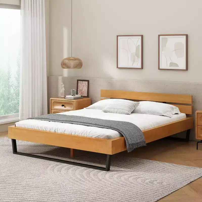 Christopher Knight Home Myora - Struttura letto moderna industriale in legno di pino con base in ferro