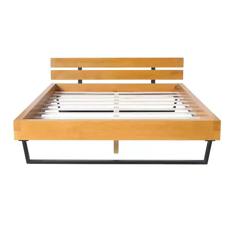 Christopher Knight Home Myora - Struttura letto moderna industriale in legno di pino con base in ferro