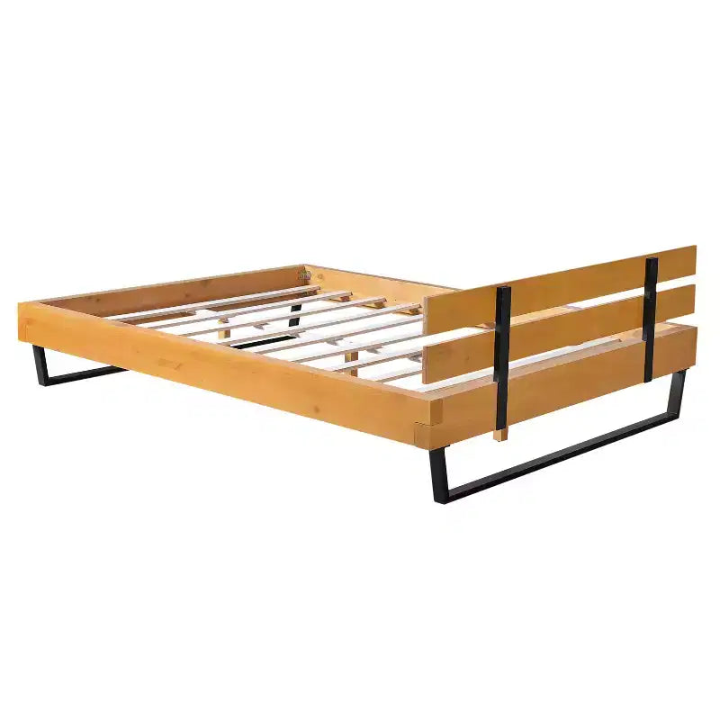 Christopher Knight Home Myora - Struttura letto moderna industriale in legno di pino con base in ferro