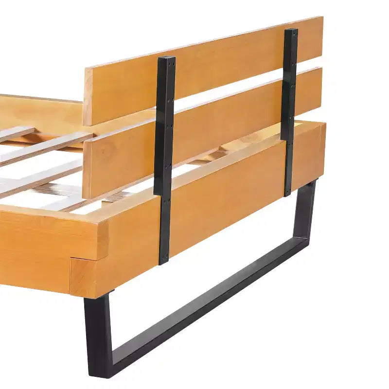 Christopher Knight Home Myora - Struttura letto moderna industriale in legno di pino con base in ferro