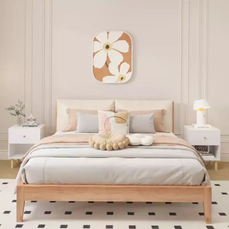 Comodino per bambini Comodino in legno Tavolino con cassetto e ripiano, Bianco-ModernLuxe