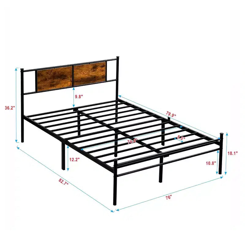 Telaio Letto Matrimoniale King Size Okak con Testiera, Letto Moderno a Piattaforma con Pannelli in Legno Decorativi per Camera da Letto, Nero