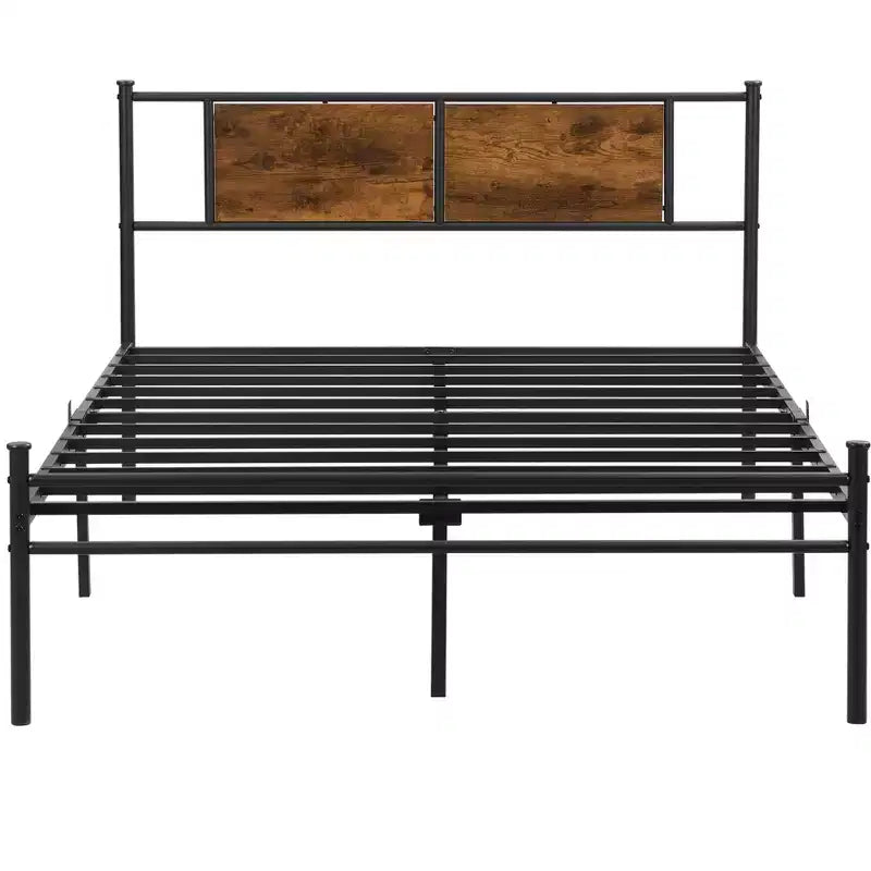 Telaio Letto Matrimoniale King Size Okak con Testiera, Letto Moderno a Piattaforma con Pannelli in Legno Decorativi per Camera da Letto, Nero