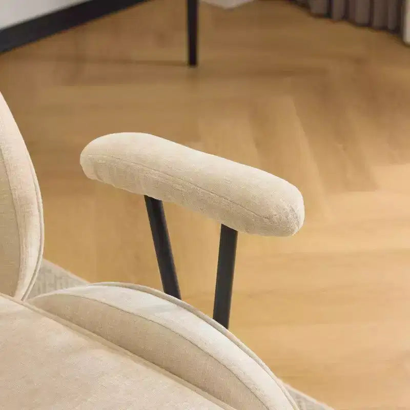 Sedia girevole Karl Home nera in PU con schienale alto regolabile per interni