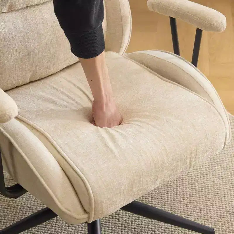 Sedia girevole Karl Home nera in PU con schienale alto regolabile per interni