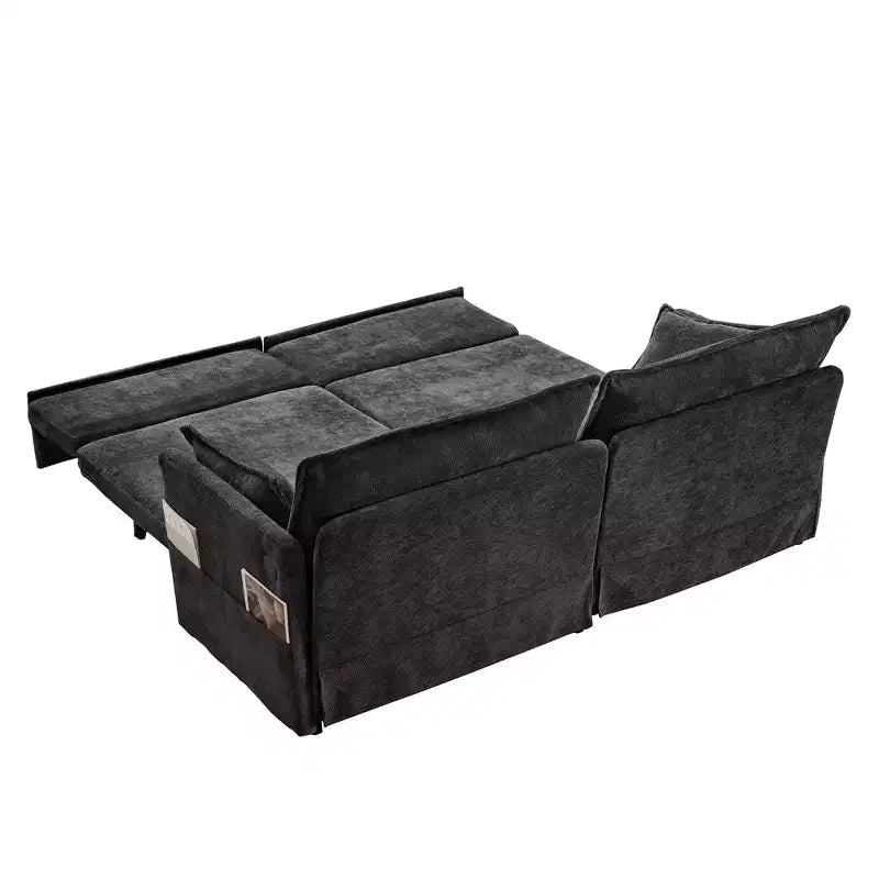 Divano letto estraibile Whisen, divano letto convertibile con contenitore laterale e porte di ricarica USB/C-TYPE