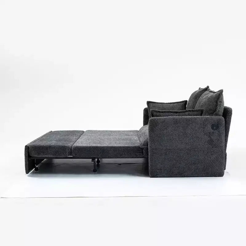 Divano letto estraibile Whisen, divano letto convertibile con contenitore laterale e porte di ricarica USB/C-TYPE