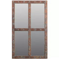 HomeRoots 60 Wood Brown Rustic Solid Wood Window Pane Framed Accent Mirror