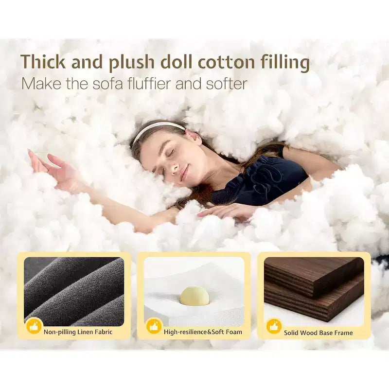 AMERLIFE Divano componibile a U con pouf, Divano di grandi dimensioni per soggiorno
