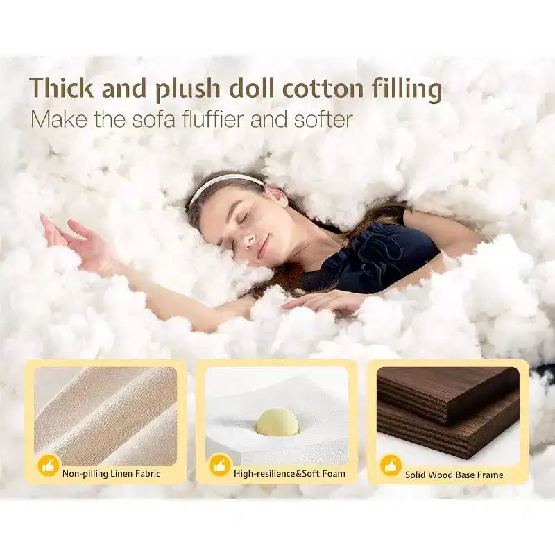 AMERLIFE Divano componibile a U con pouf, Divano di grandi dimensioni per soggiorno