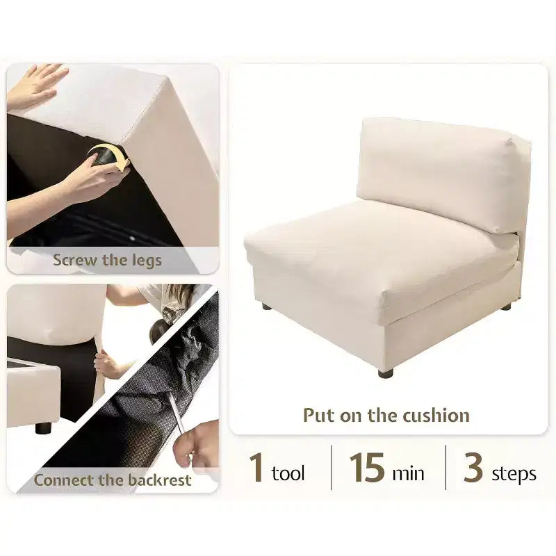 AMERLIFE Divano componibile a U con pouf, Divano di grandi dimensioni per soggiorno