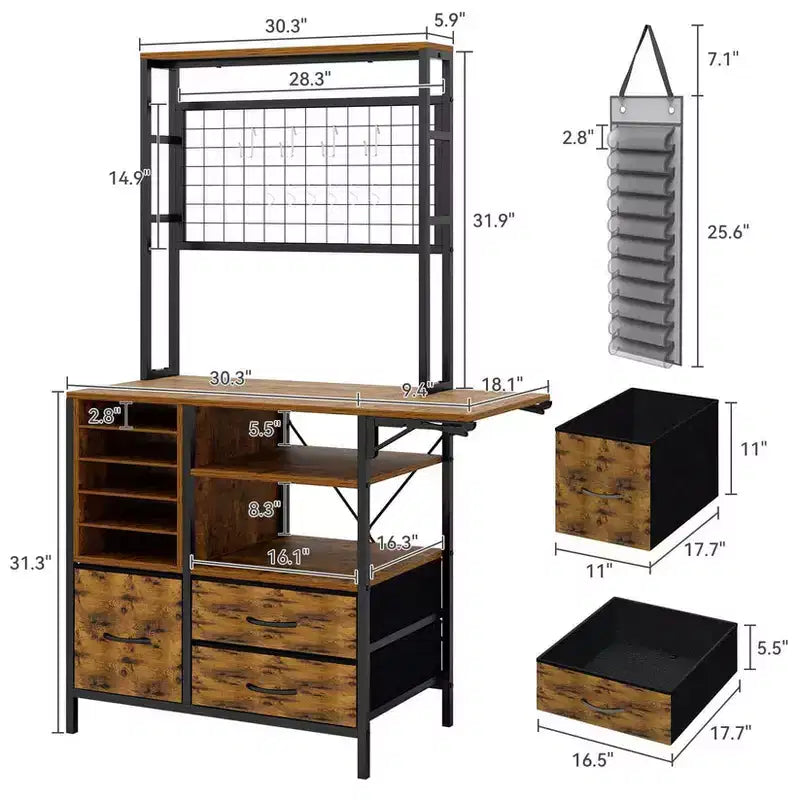 ELECWISH Organizer Artigianale Compatibile con Macchine Cricut, Tavolo Artigianale con Funzione Pieghevole Grande Tavolo Artigianale con Cassetti e Supporti