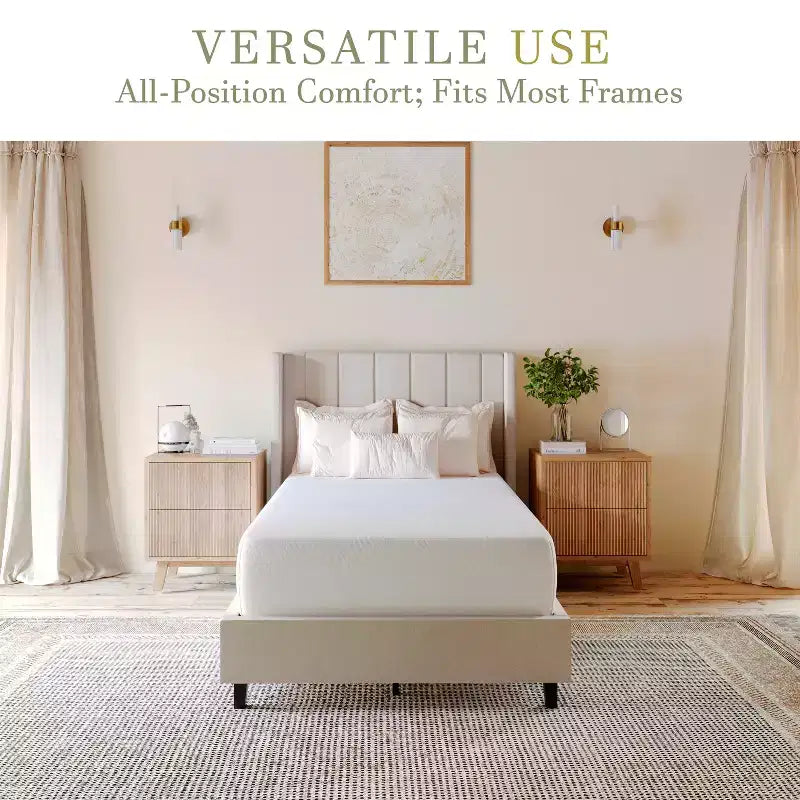 Materasso in memory foam Merrick Lane in scatola a 3 strati, con rivestimento lavabile, schiuma infusa al tè verde, gel rinfrescante e schiuma certificata CertiPUR-US