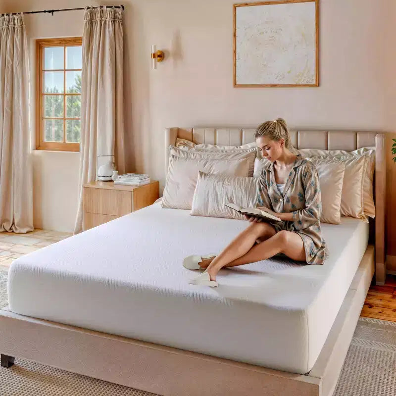 Materasso in memory foam Merrick Lane in scatola a 3 strati, con rivestimento lavabile, schiuma infusa al tè verde, gel rinfrescante e schiuma certificata CertiPUR-US