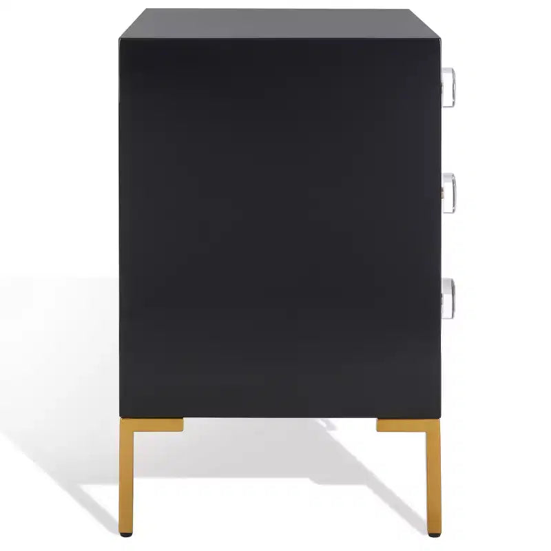 Comodino a 3 cassetti Lucian - SFV3559 - Nero/Ottone - Safavieh Couture