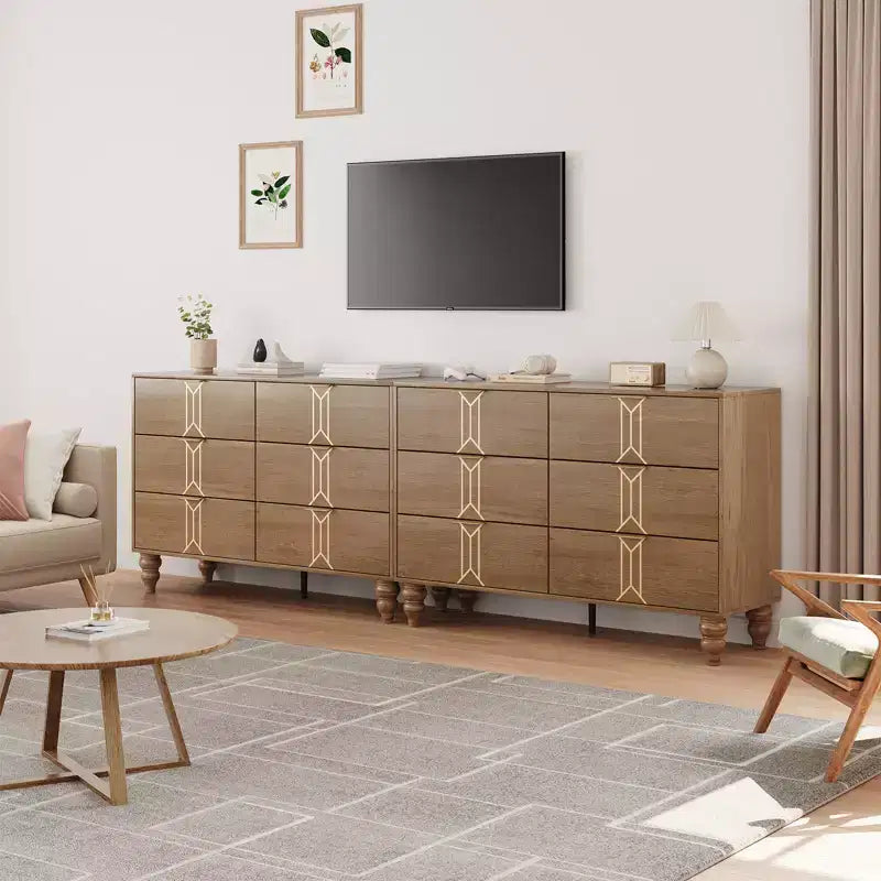 Cassettiera a 6 cassetti GustoWave per camera da letto, cassettiera moderna in legno con maniglia in metallo, cassettiera grande con cassetti per riporre gli oggetti