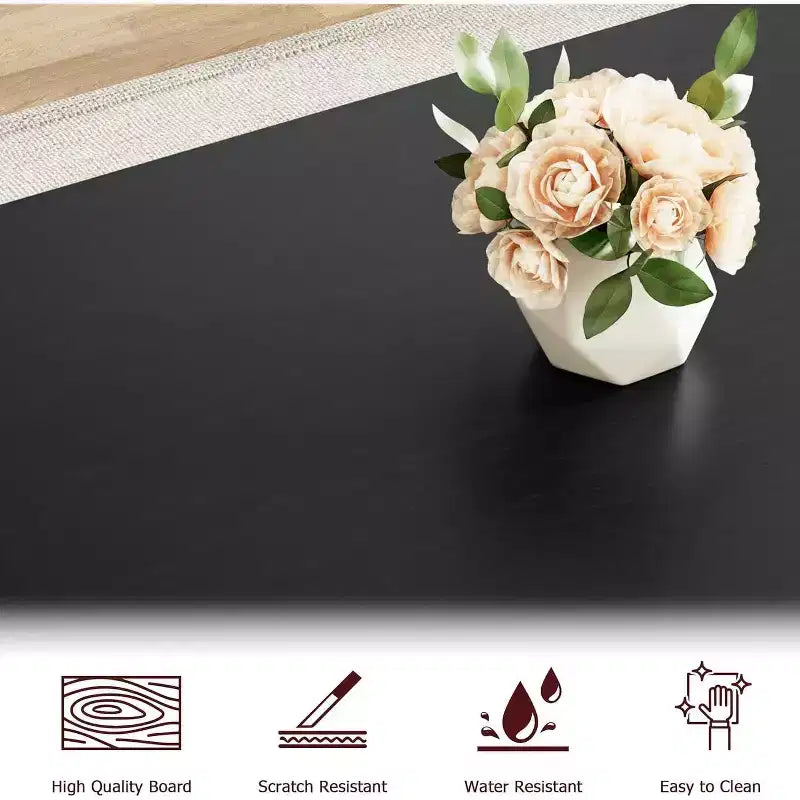 Set tavolo da cucina rettangolare con robusto telaio in metallo, tavolo da pranzo con panche per 4 persone, design salvaspazio per cucina, sala da pranzo e appartamento