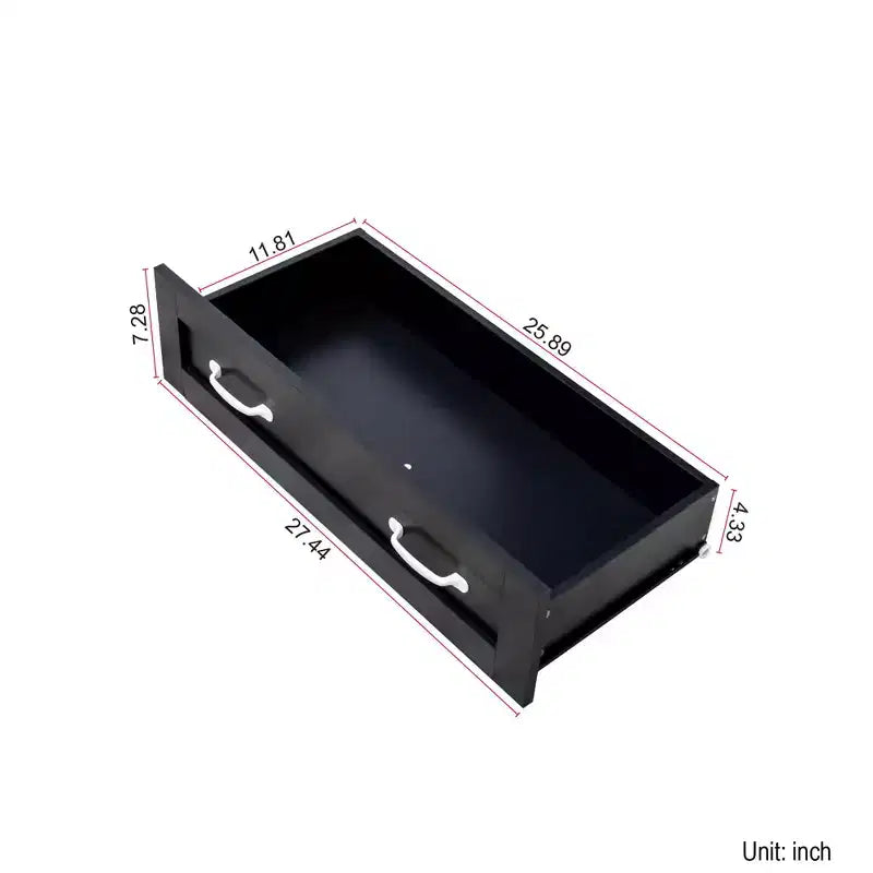 MAYEERTY Comò moderno con 6 cassetti in legno con maniglie in metallo per camera da letto, soggiorno, nero