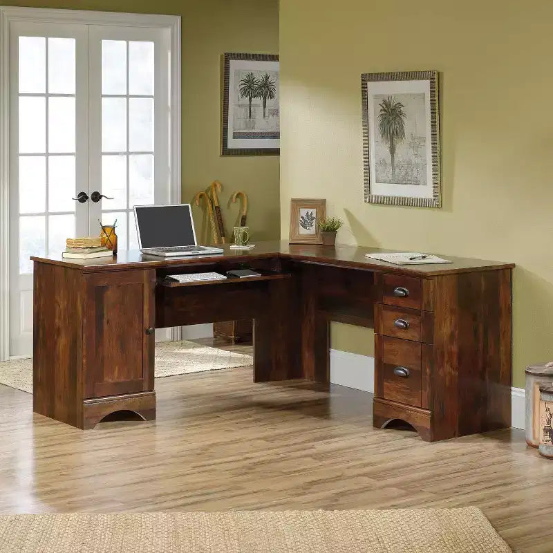 Scrivanie per Computer HomeStock da 76,91 cm H, in Legno Marrone, con Cassetto Multiuso