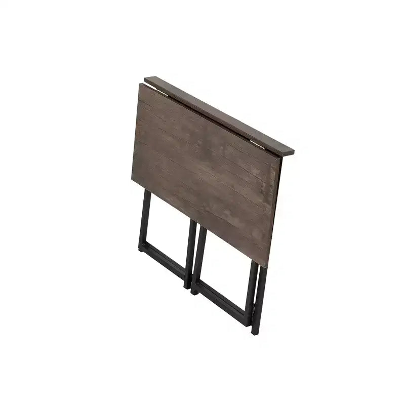 VECELO Scrivania Pieghevole per Computer da 80 cm, Robusta Scrivania per Scrivere in Acciaio, Tavolo per Laptop per Casa o Ufficio, Marrone Retrò