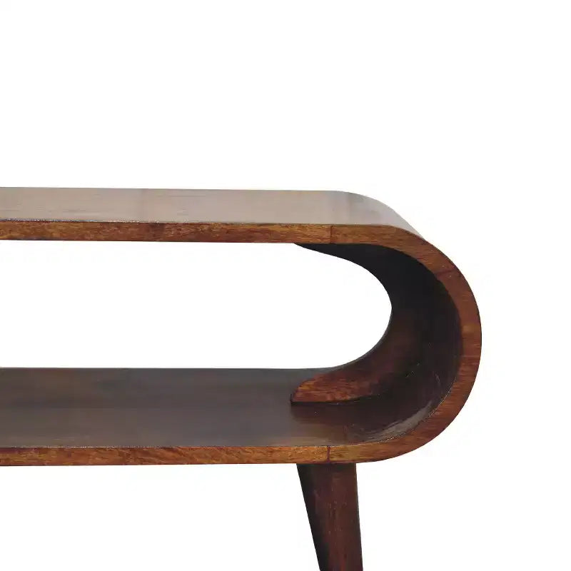 Tavolino GDFStudio Ferguson in legno di mango ricurvo in stile nordico da 35,5 pollici